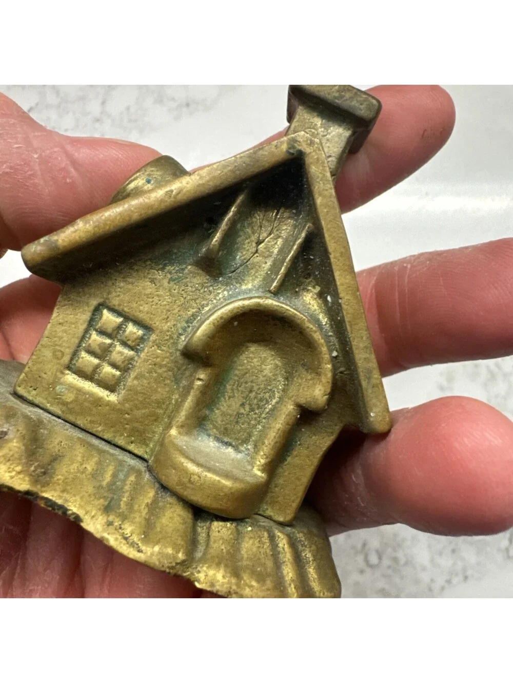 vintage cast brass cottage house